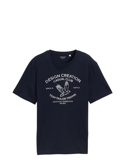 Printed T-Shirt Tom Tailor Navy