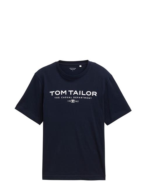 T-Shirt With Print Tom Tailor Navy