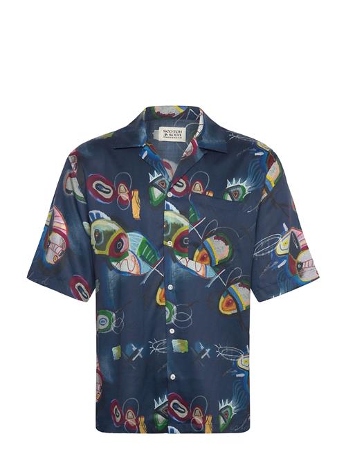 Aop Short-Sleeved Relaxed-Fit Tencel Shirt Scotch & Soda Patterned