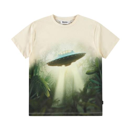 Molo Riley Short Sleeve T-Shirt Ufo Jungle 128 cm  Beige  128 cm  mand