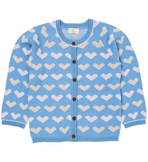 Copenhagen Colors Cardigan - Strik - Heart - Sky Blue Comb