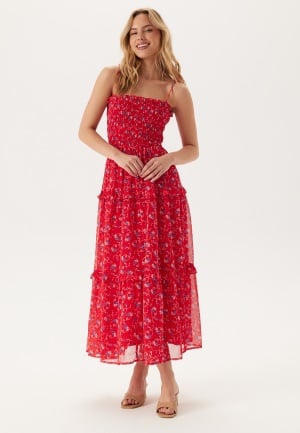 TOMMY JEANS Tjw Aop Chiffon Maxi Dress 0kr Red Small Flowers Aop XL