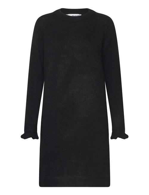 Slfsia Ras Frill Ls Knit Dress Selected Femme Black