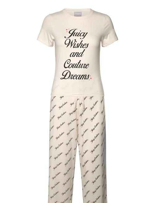 Juicy Wishes Shortsleeve Pyjama Set Almond Blossom Juicy Couture Cream