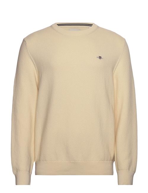 Cotton Micro Textured C-Neck GANT Cream