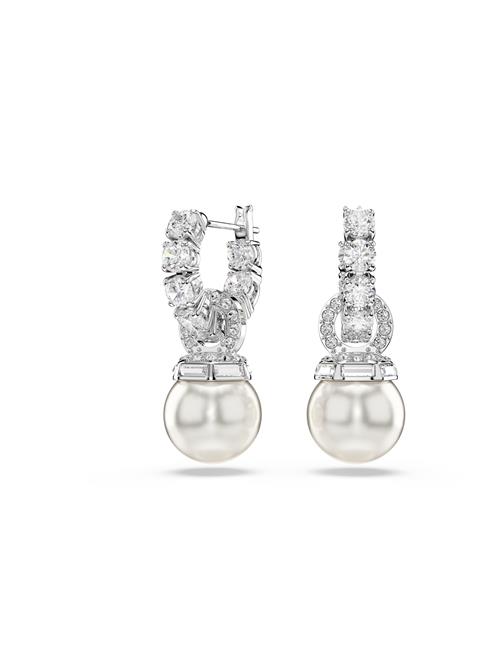 Swarovski Øreringe 'Matrix'  sølv / transparent / perlehvid