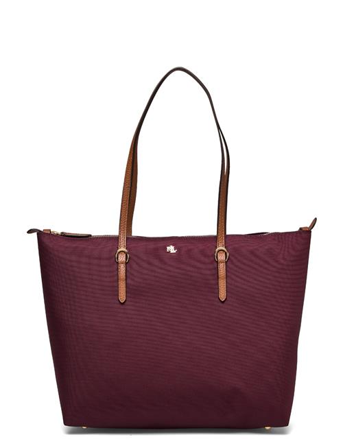 Nylon Medium Keaton Tote Bag Lauren Ralph Lauren Burgundy