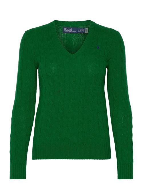 Cable-Knit Wool-Cashmere V-Neck Sweater Polo Ralph Lauren Green