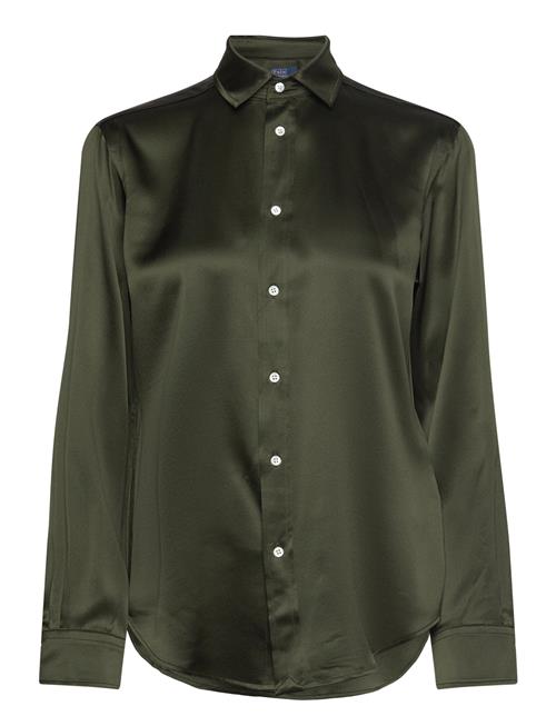 Slim Fit Silk Shirt Polo Ralph Lauren Green