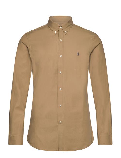 Slim Fit Stretch Poplin Shirt Polo Ralph Lauren Beige