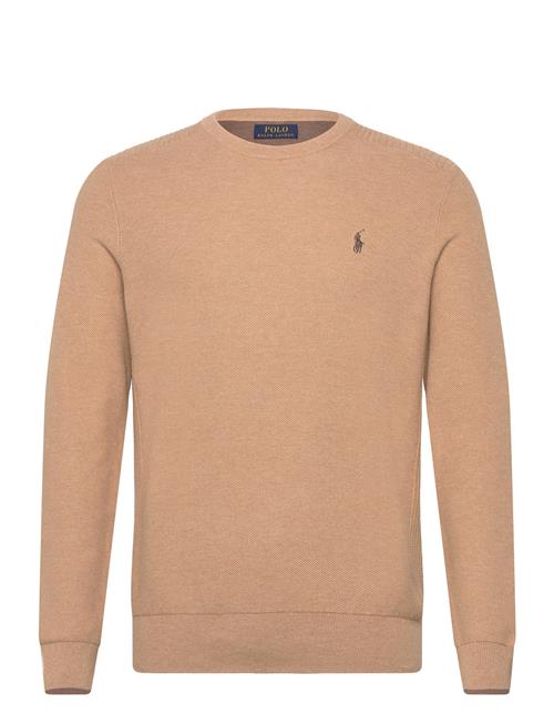 Mesh-Knit Cotton Crewneck Sweater Polo Ralph Lauren Brown