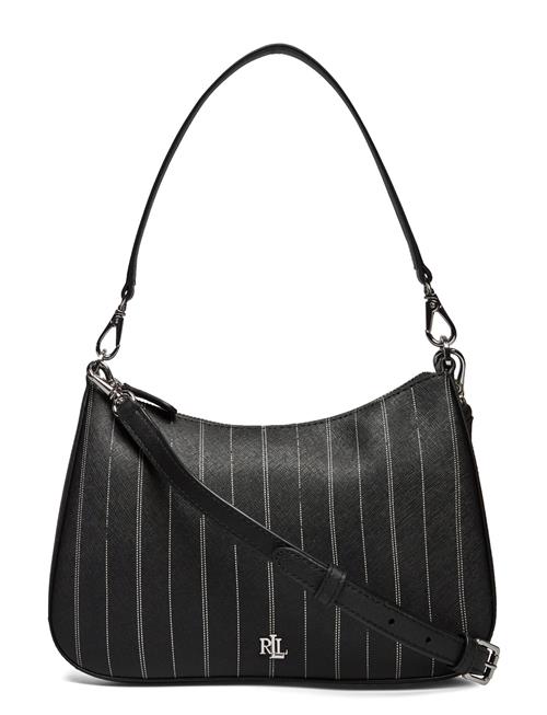 Pinstripe Leather Medium Danni Bag Lauren Ralph Lauren Black