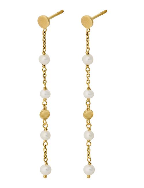 Ocean Pearl Earchains 55 Mm Pernille Corydon Gold