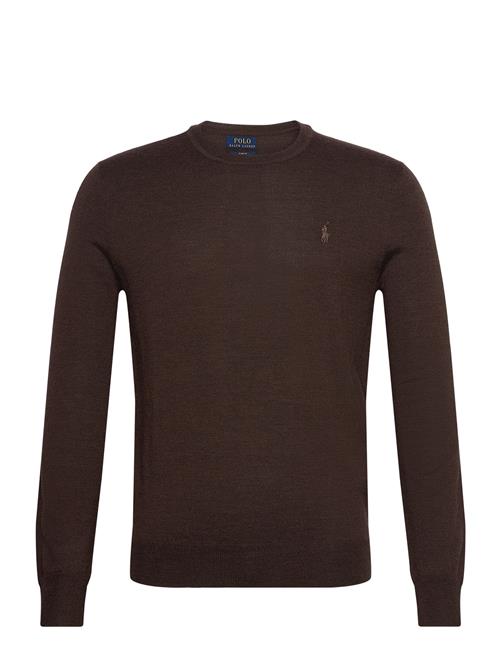 Slim Fit Washable Wool Crewneck Sweater Polo Ralph Lauren Brown