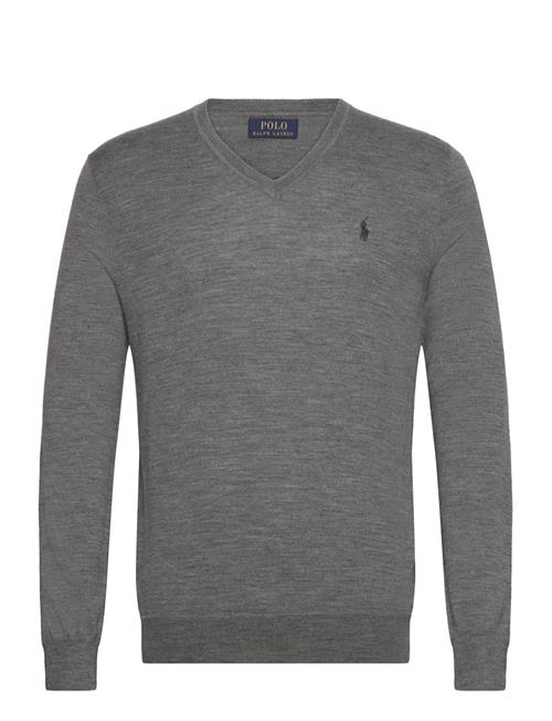 Slim Fit Washable Wool V-Neck Sweater Polo Ralph Lauren Grey