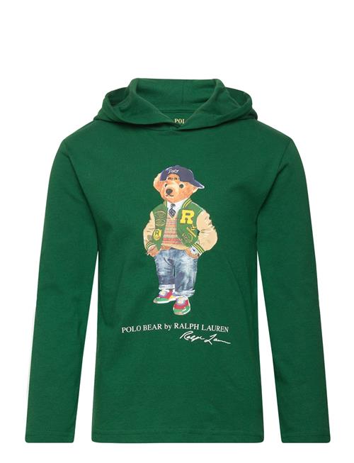 Polo Bear Cotton Jersey Hooded Tee Ralph Lauren Kids Green