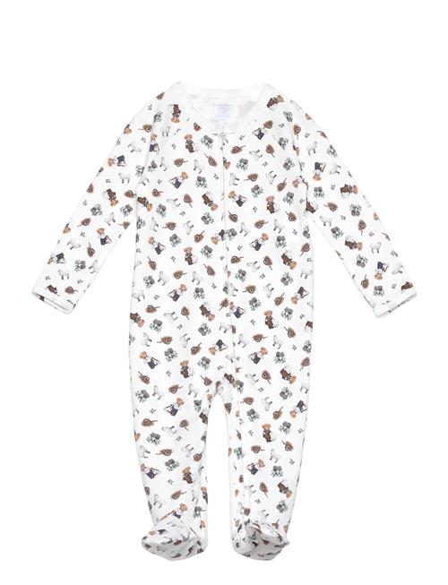 Polo Bear Cotton Footed Coverall Ralph Lauren Baby White