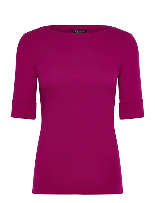 Stretch Cotton Boatneck Tee Lauren Ralph Lauren Pink