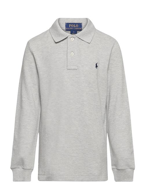 Cotton Mesh Long-Sleeve Polo Shirt Ralph Lauren Kids Grey