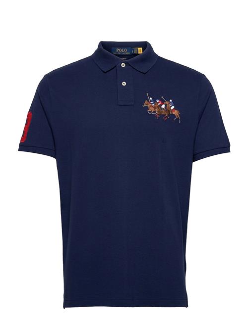 Custom Slim Fit Triple-Pony Polo Shirt Polo Ralph Lauren Blue