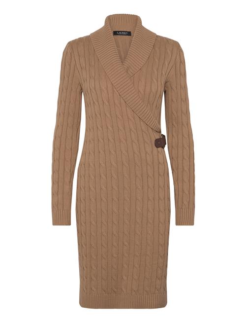 Cable-Knit Buckle-Trim Sweater Dress Lauren Ralph Lauren Beige