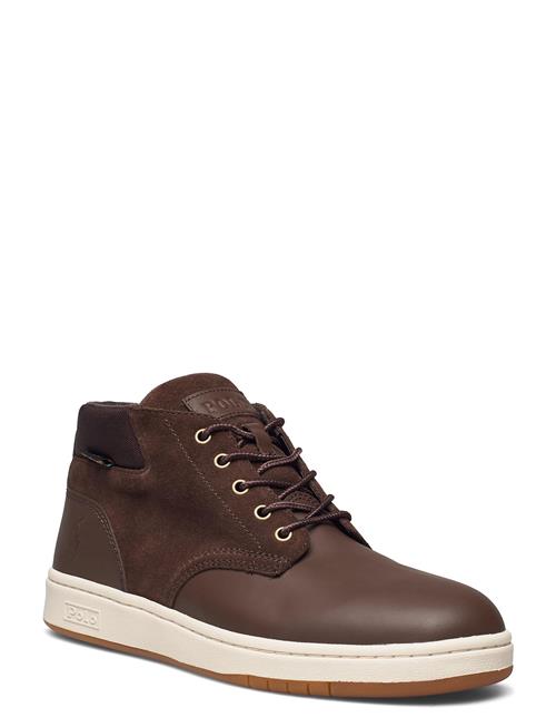 Waterproof Leather-Suede Sneaker Boot Polo Ralph Lauren Brown