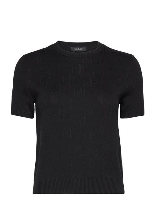 Monogram Jacquard Short-Sleeve Sweater Lauren Ralph Lauren Black