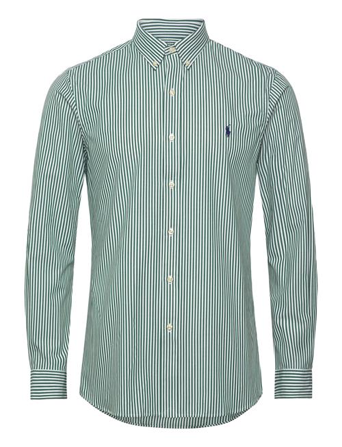 Slim Fit Striped Stretch Poplin Shirt Polo Ralph Lauren Green