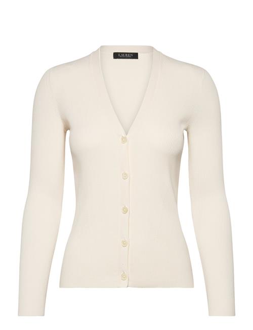 Ribbed V-Neck Cardigan Lauren Ralph Lauren Cream