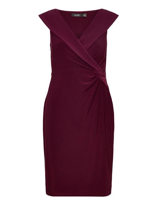 Jersey Off-The-Shoulder Cocktail Dress Lauren Ralph Lauren Burgundy