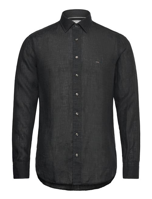 Linen Slim Fit Shirt Michael Kors Black