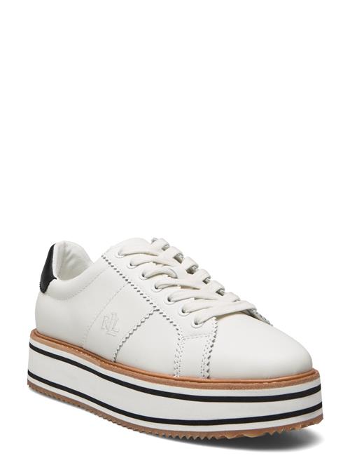 Amelia Leather Platform Sneaker Lauren Ralph Lauren Cream