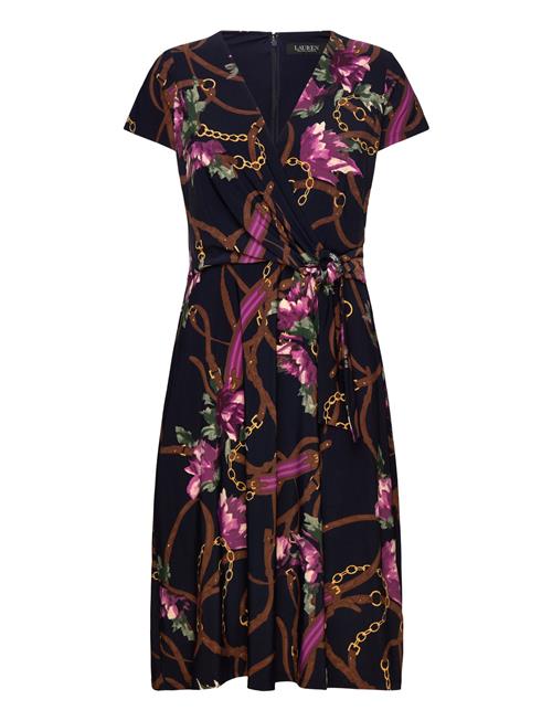 Print Surplice Jersey Dress Lauren Ralph Lauren Navy