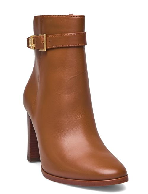 Bailey Burnished Leather Bootie Lauren Ralph Lauren Brown