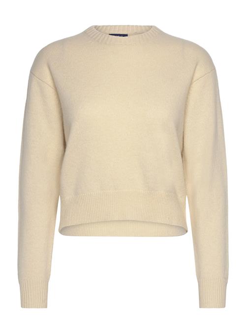 Wool-Blend Cropped Crewneck Sweater Polo Ralph Lauren Beige