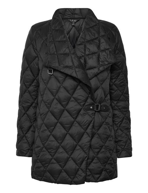 Buckle-Trim Diamond-Quilted Down Coat Lauren Ralph Lauren Black