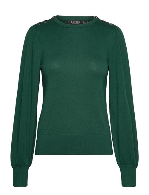 Button-Trim Puff-Sleeve Sweater Lauren Ralph Lauren Green