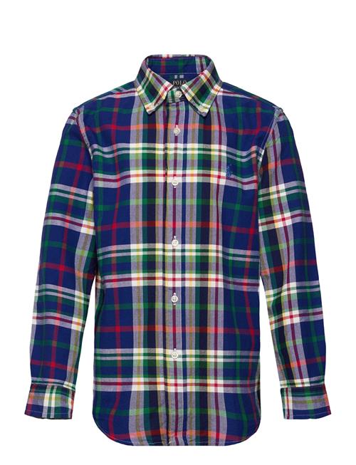 Plaid Cotton Oxford Shirt Ralph Lauren Kids Blue