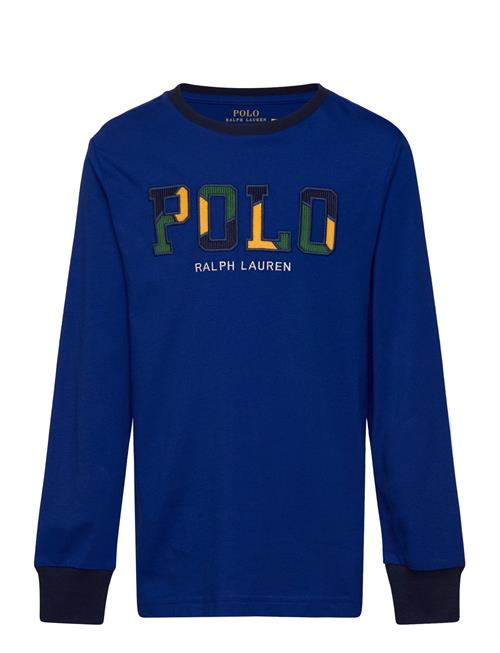 Corduroy-Logo Cotton Long-Sleeve Tee Ralph Lauren Kids Blue