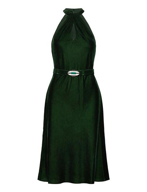 Belted Velvet Halter Dress Lauren Ralph Lauren Green