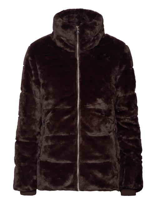 Quilted Faux-Fur Funnelneck Jacket Lauren Ralph Lauren Brown