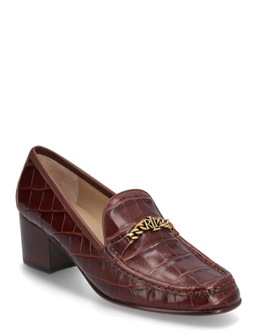 Winslet Crocodile-Embossed Leather Pump Lauren Ralph Lauren Burgundy