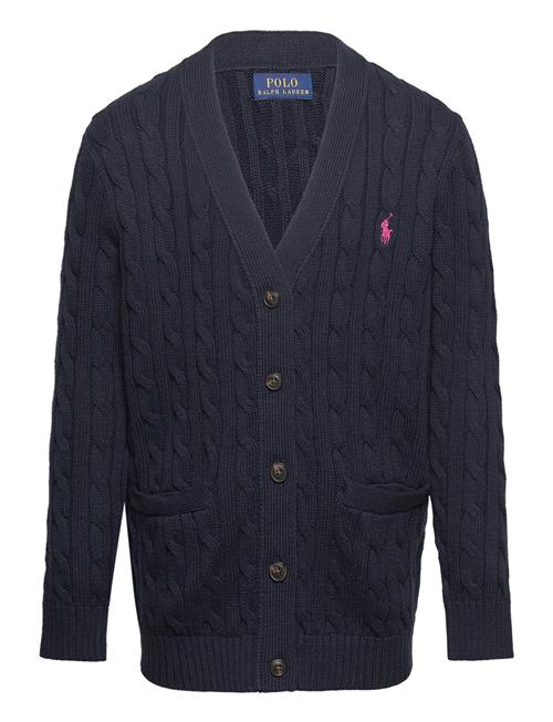 Cable-Knit Cotton V-Neck Cardigan Ralph Lauren Kids Navy