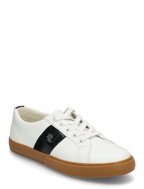 Janson Ii Suede-Trim Leather Sneaker Lauren Ralph Lauren White