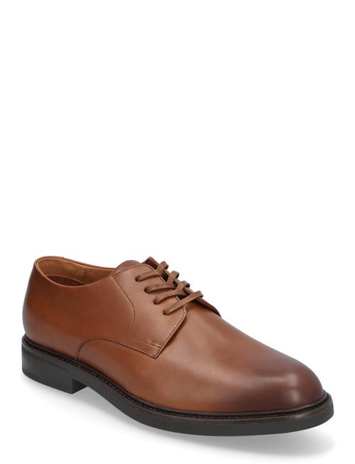 Asher Burnished Leather Derby Shoe Polo Ralph Lauren Brown