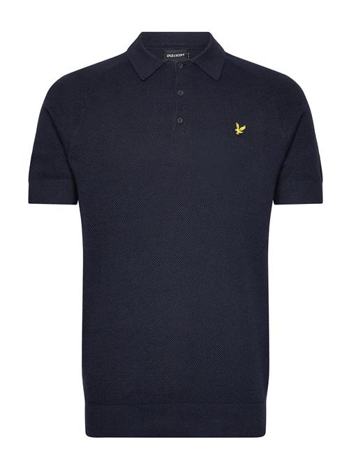 Linen Blend Knitted Polo Lyle & Scott Navy