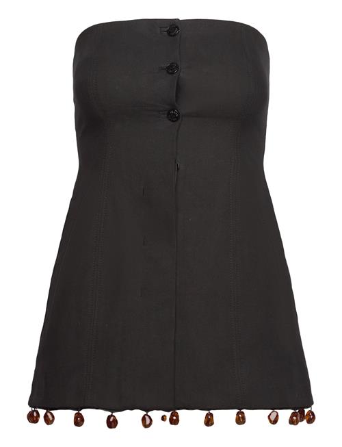 Cotton Suiting Sleeveless Top Ganni Black