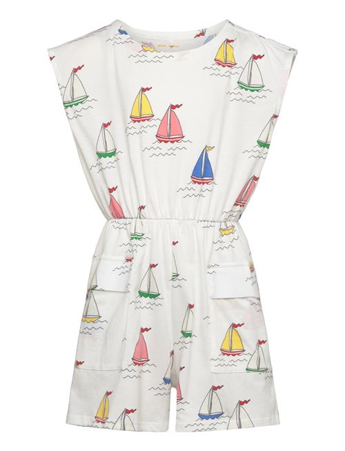 Sailing Boats Aop Summersuit Mini Rodini White