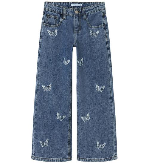 Name It Jeans - Wide - NkfBella - Medium Blue Denim/Embroidery B