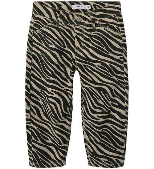 Name It Jeans - NmfBella - Mom Pants - Cement/Black Zebra